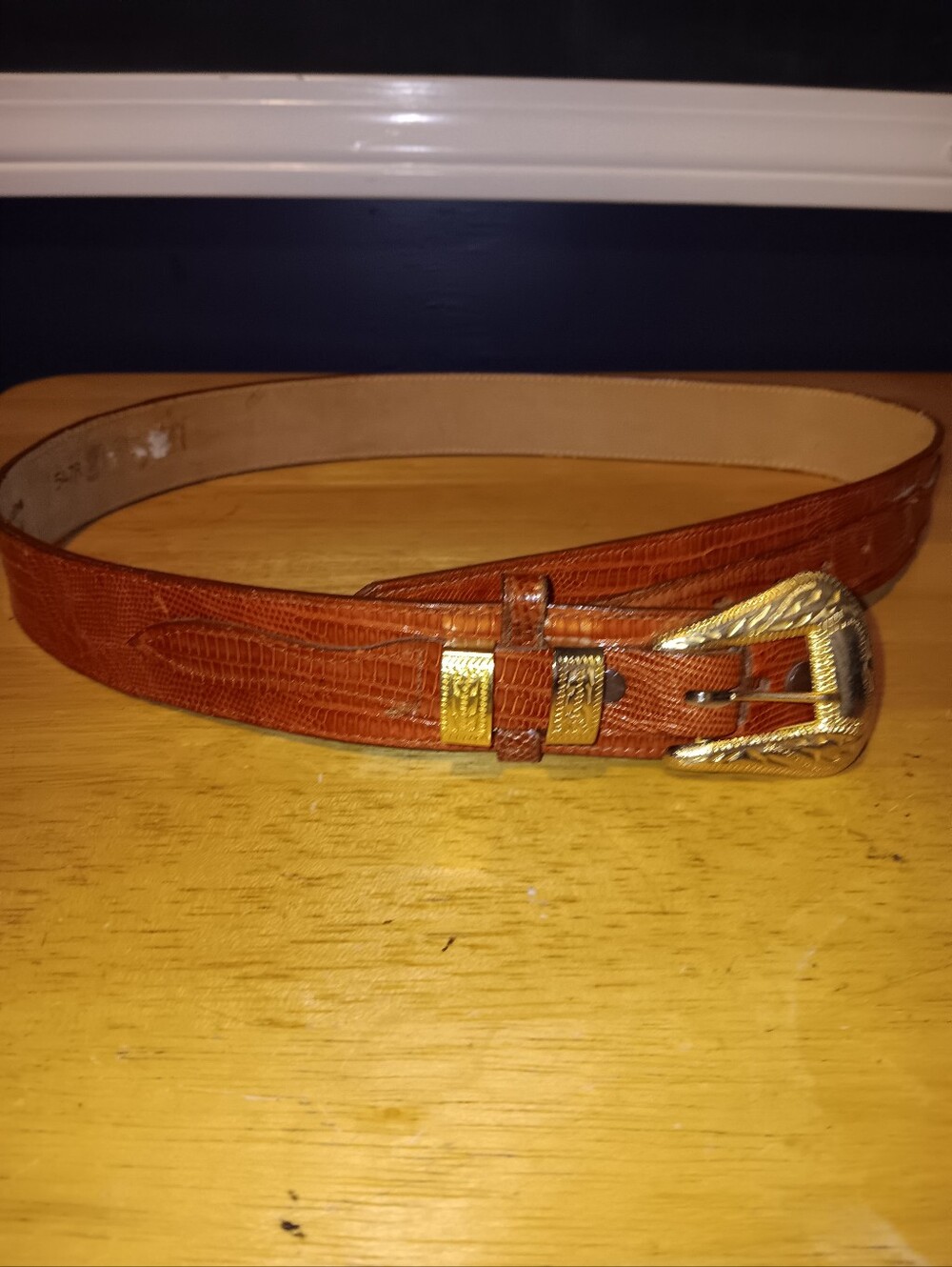 Justin Vintage Exotic Lizard Leather Belt Size 34